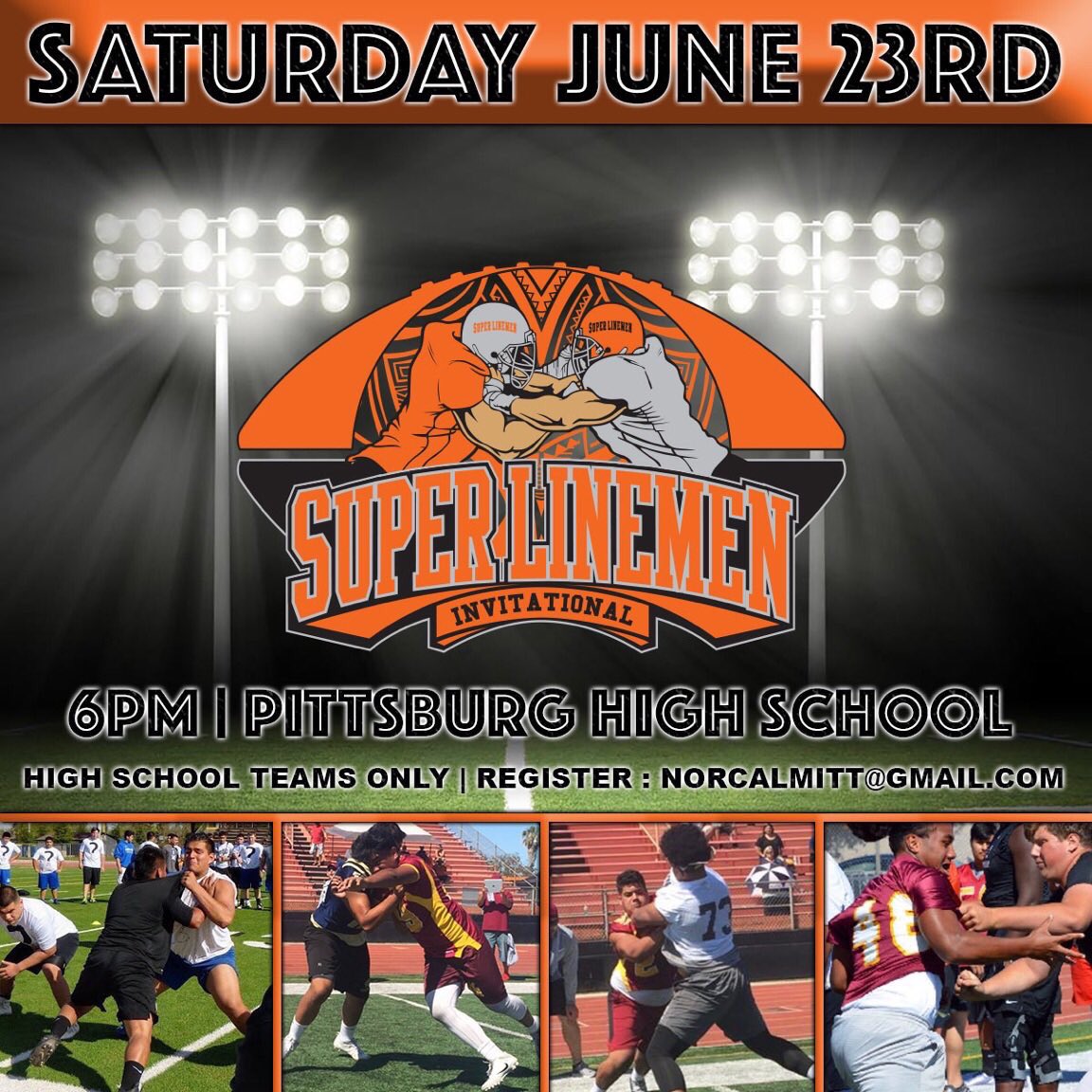 “<a href="/Mitt_Norcal/">NorCal M.I.T.T. (Men In The Trenches) Academy</a> is the home of the 2018 SuperLinemen National Champion. If you enjoy Competition, this is the Tournament.” ~ <a href="/jessesapolu/">Jesse Sapolu</a> #HighSchoolTeamsOnly
June 23rd @ 6pm - Info On Flyer