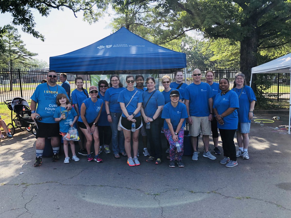 ArkBlueCross's tweet photo. Thank you to everyone who came out to participate in the #GreatStridesWalk this past weekend benefiting @cf_foundation. Our team loves participating in this walk each year and we hope to raise even more funds and awareness next year! #BlueCares https://t.co/dsCuWrx19b