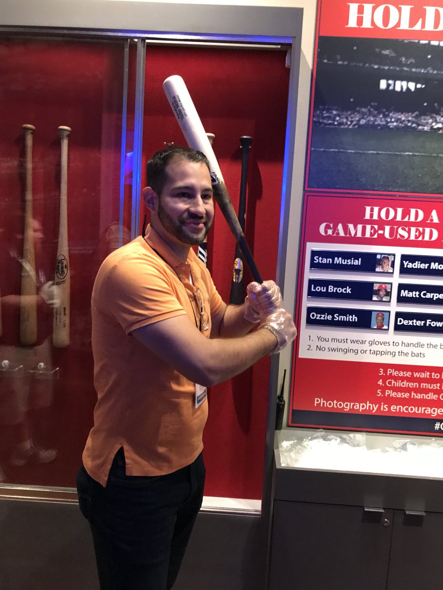 meetingstoday's tweet photo. Enjoying a tour of the Cardinals Hall of Fame and Museum and lunch at Cardinals Nation overlooking Busch Stadium. #mtlive2018 #eventprofs #cardsevents https://t.co/iSGm0hVq4d