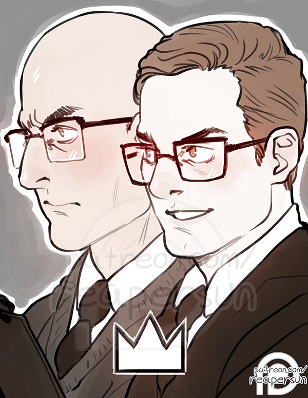 A patron requested Eggsy and Merlin from Kingsman Tumblr link. 