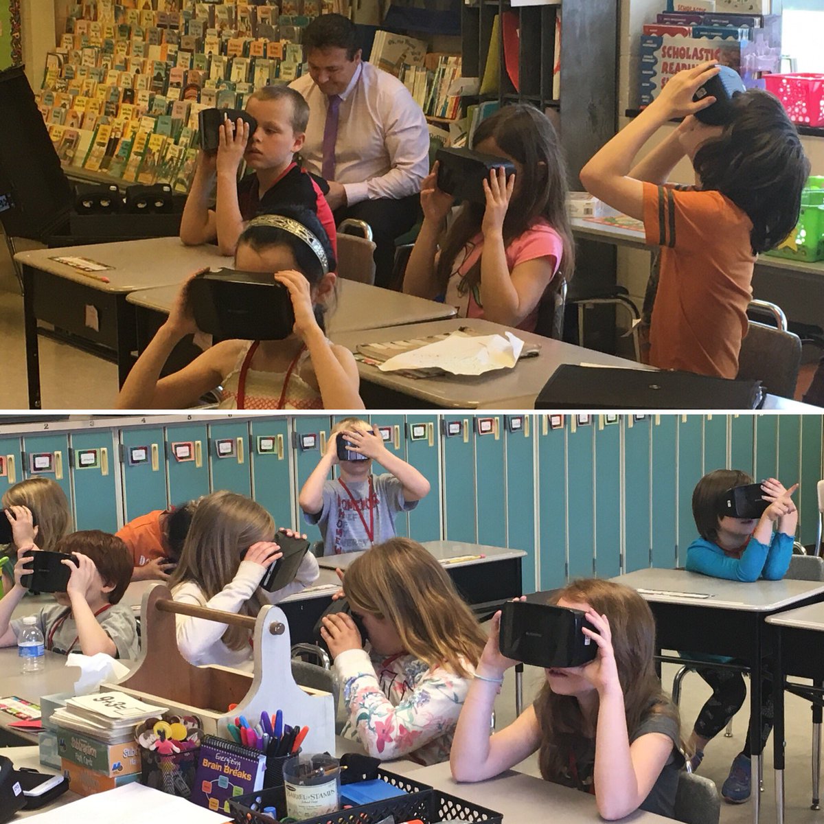 RobMcKEdu's tweet photo. Computational thinking, coding, robotics and virtual reality! I’d say this was a successful day in @PIICcoach Cindy Dewey’s classroom!
Excited to further support @ebriggscasd and Canton SD as they continue to implement our Innovation Lending Library! #IU17STEM @BLaSTIU17 https://t.co/seXnbtZml0