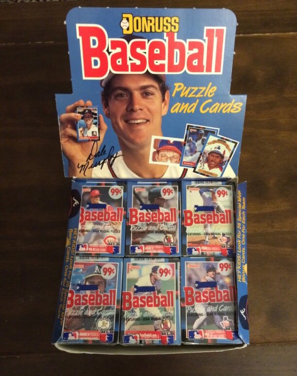 baseballcardDoc's tweet photo. Dale Murphy approved! ⚾️⚾️⚾️ #1988Donruss #donruss #cellopack #dalemurphy #baseballcard #baseballcards #baseballcardmovie #baseballcarddoc #jackofalltrades #braves @Braves https://t.co/oL5NZaqG5X