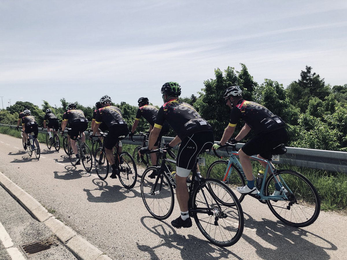 ClubPeloton's tweet photo. Day 1 - Copenhagen to Rostock - 178km ✅ huge well done to all the @BCO_UK riders. Arrived on time and kept tight all day. Stunning views carried us through! #BCOCycletoBerlin #BCORide #BCO2018 https://t.co/TDmBkdQ6HP