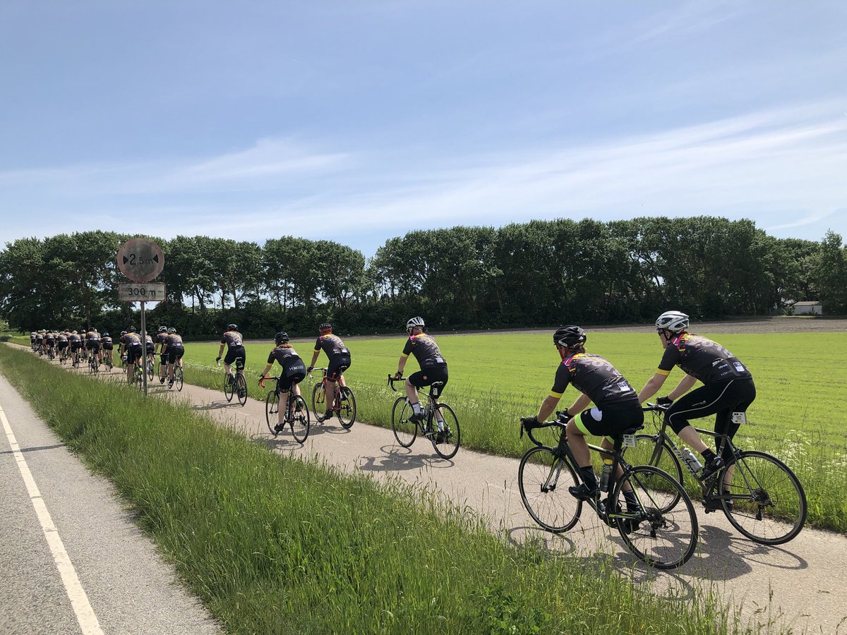 ClubPeloton's tweet photo. Day 1 - Copenhagen to Rostock - 178km ✅ huge well done to all the @BCO_UK riders. Arrived on time and kept tight all day. Stunning views carried us through! #BCOCycletoBerlin #BCORide #BCO2018 https://t.co/TDmBkdQ6HP