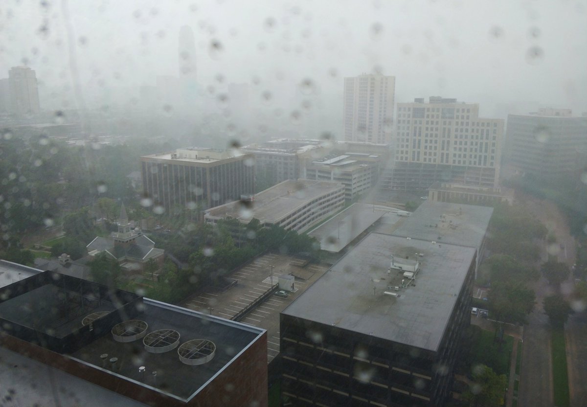 Here are two different views from the office building I'm working at in Houston. Amazing how the rain looks!