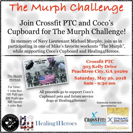 cocoscupboard's tweet photo. Join us for this event to be physically challenged and mentally uplifted!#dynamicspinecenter #crossfitptc #wellness #memorialdaymurph #sponsor #cocoscupboard #healing4heroes
Link to the event:
https://t.co/8WRlKHHNS5 https://t.co/caxVCMJXKW
