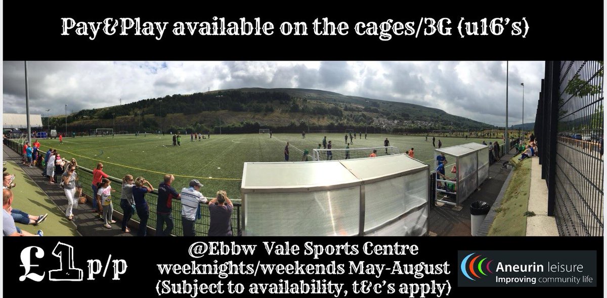 vale_ebbw's tweet photo. Available now and throughout the summer. £1 p&amp;p for u16’s on the cages and 3G subject to availability at #ebbwvalesportscentre ⚽️⚽️ https://t.co/044urRAIoO