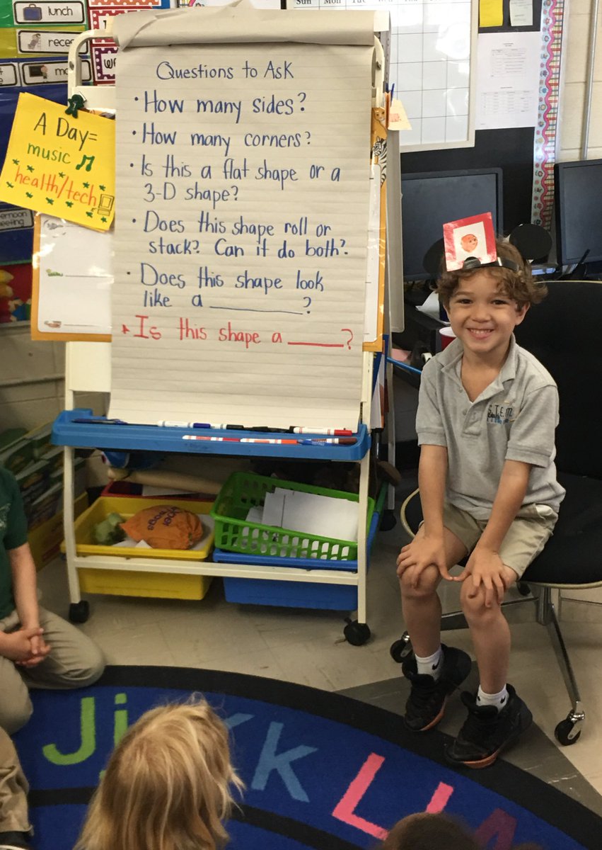 OBrienSTEM's tweet photo. Ms. Milton’s kindergarten mathematicians are reinforcing their understanding of shapes using a fun mystery shape activity. To extend the learning, you can recreate this #STEMtastic activity at home. #MysteryShape #AskingQuestions #StudentDiscourse 🔺🔵🔶◼️ https://t.co/ks7fzgymCM