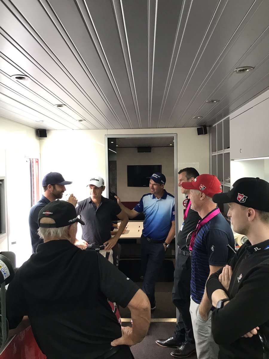 Ontourman's tweet photo. Great atmosphere in the Wilson tour truck today @WilsonGolfUK @WilsonGolfPres https://t.co/QNO6o7zQOF