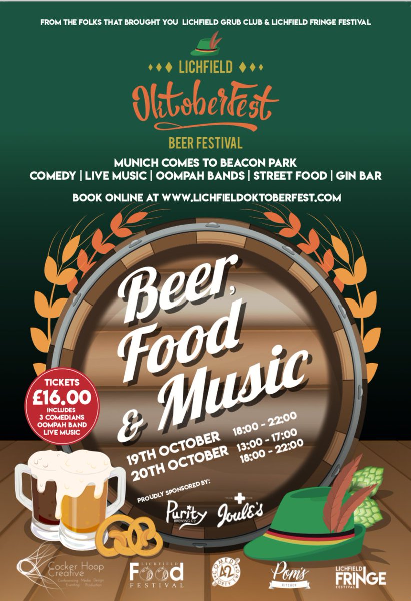 To say its going mad for Lichfield Oktoberfest is an understatement! Details of additional day to be announced - if you haven't got your ticket yet now's the time! Tickets available at next weeks <a href="/ClubLichfield/">grubclub_uk</a>