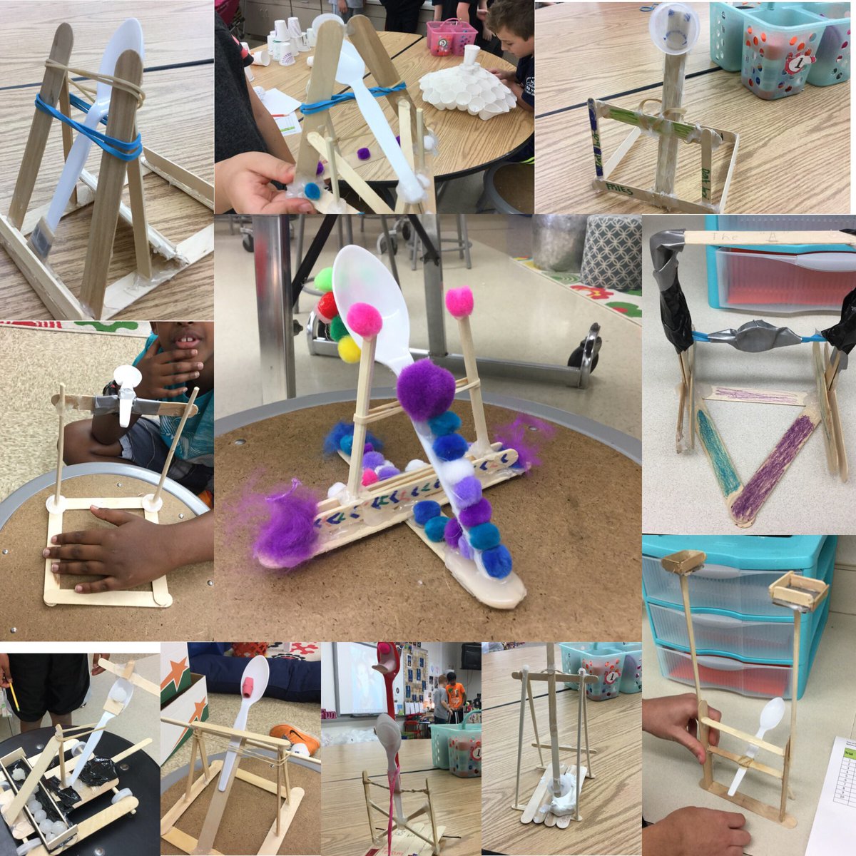 mbrevic's tweet image. 5th grade catapults— I’m amazed the same project premise with the same directions can yield so many different creative interpretations. @CBGrovelandEl #cbsdinnovate