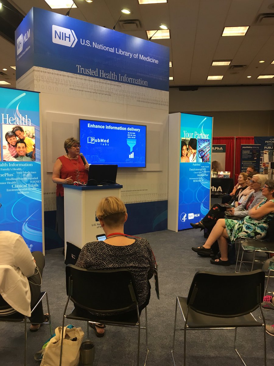 RCHLibrarian's tweet photo. Sneak peek at NIH updates in the exhibitor hall #Mlanet18 https://t.co/NRvBOqMmXx