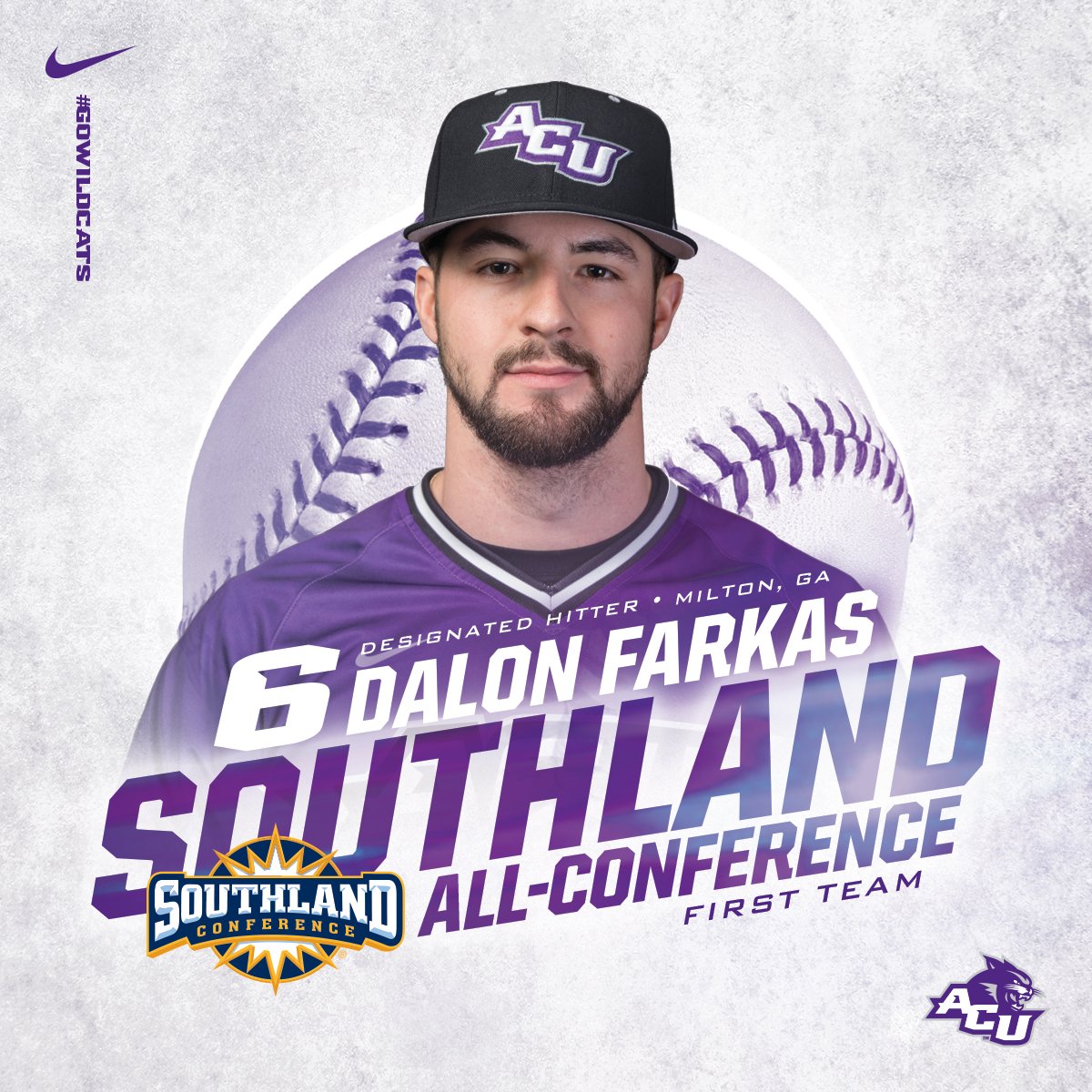 ACU_Baseball's tweet photo. Congrats to Dalon, Matt and Derek on being awarded All-Southland Conference honors. #GoWildcats https://t.co/vS8YfQnwIk