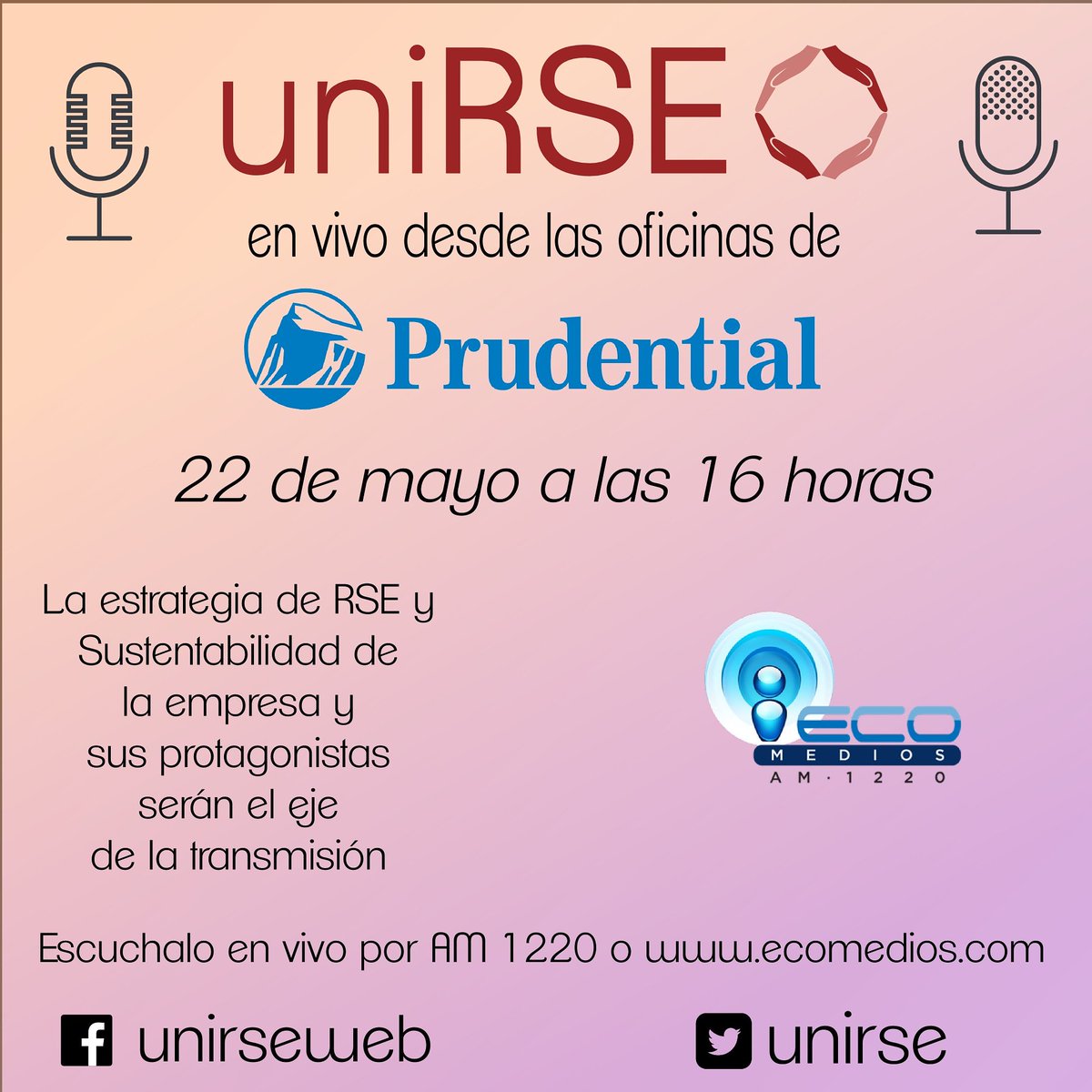 #Mañana #uniRSERadio en vivo desde #PrudentialSeguros. Como cada martes por <a href="/ecomedios1220/">Eco Medios</a> #RSE y #Sustentabilidad con sus protagonistas. Gracias equipo <a href="/Prudential/">Prudential</a>!! <a href="/PayaPaula/">Paula Paya</a> <a href="/Jesicalores/">Jesica Lores</a>