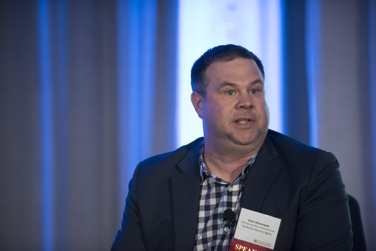 FairbanksMorse's tweet photo. Matt Wisniewski, Director of Business Development for the Trident OP, recently participated in an energizing discussion with a panel of industry experts at #Microgrid2018 that touched on a variety of challenges for microgrid adoption and how we can work together to solve them. https://t.co/ETBZmmFLWM