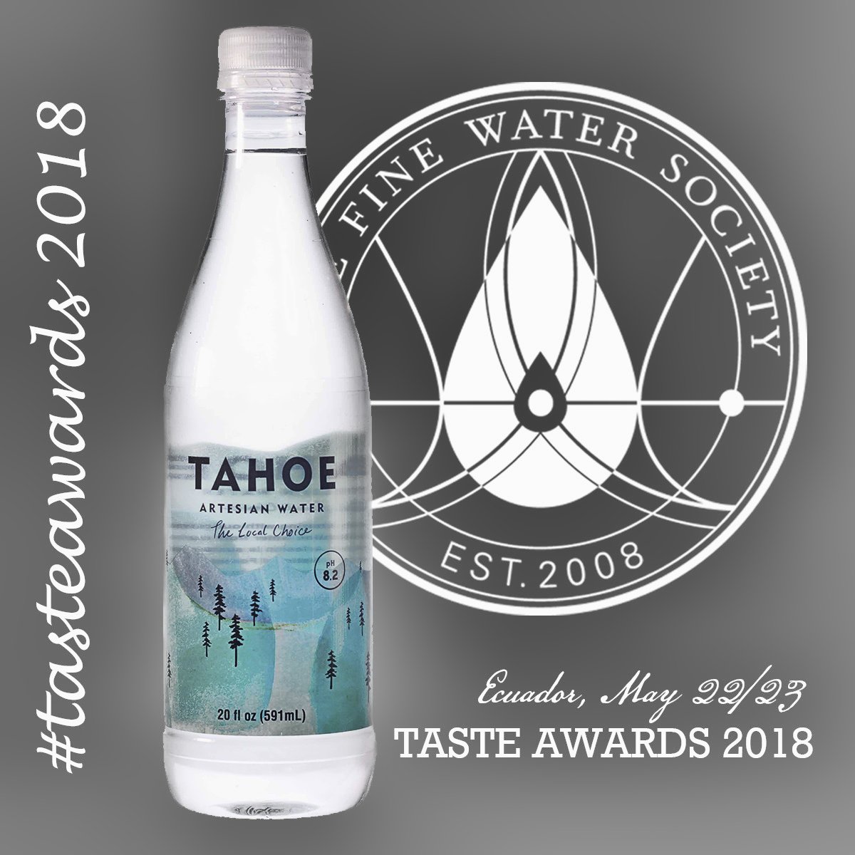 TAHOE ARTESIAN WATER will be competing in the TASTE AWARDS in #Ecuador, May 22-23, 2018   #tasteawards2018 #watertastingcompetition2018 #machachi2018 #finewaterspairings #finewaters #premiumwater #bottledwater #watersommelier #finewatersociety #waterisnotjustwater