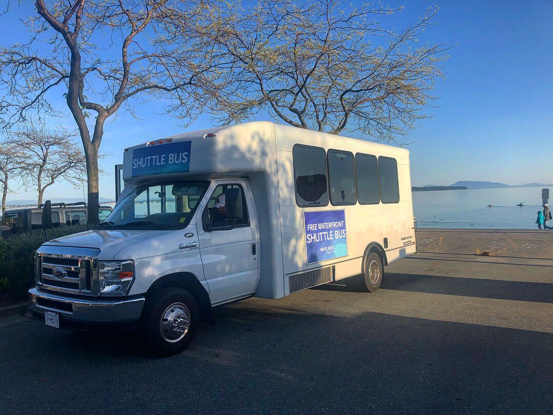 Happy Victoria Day!

The FREE shuttle/trolley service is in place to make it easier for you to visit #whiterockbeach!

The trolley runs from uptown (Centennial Arena) to west beach &amp; back up while the FREE waterfront shuttle connects east &amp; west beach! 

Please share! #whiterock