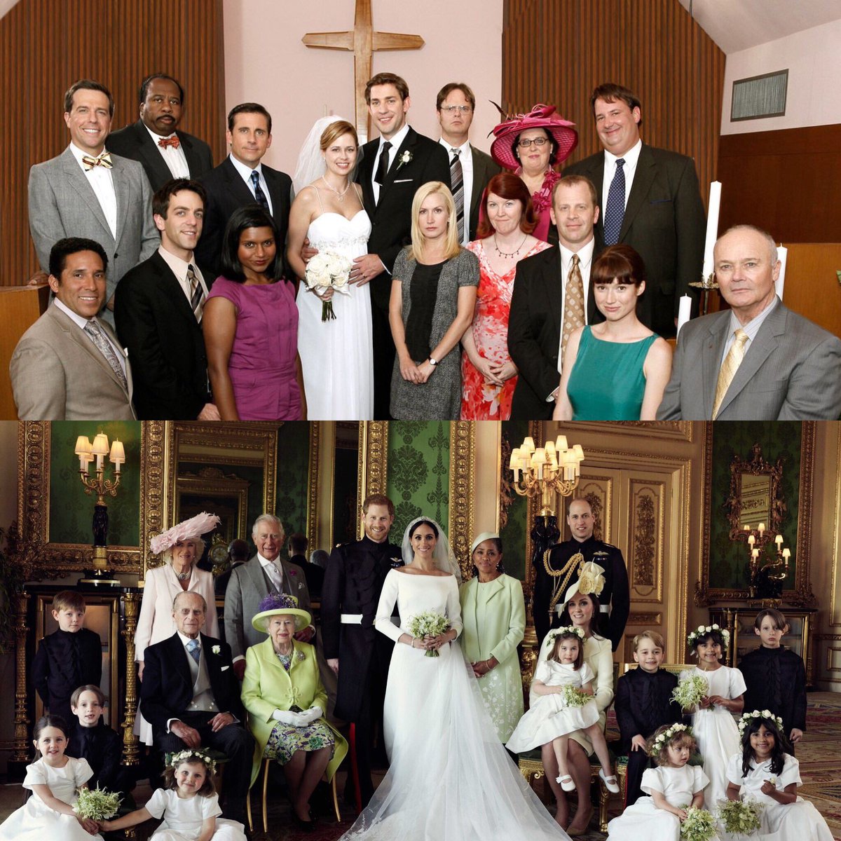 The two best weddings of the decade.  ❤️#royalwedding #theoffice