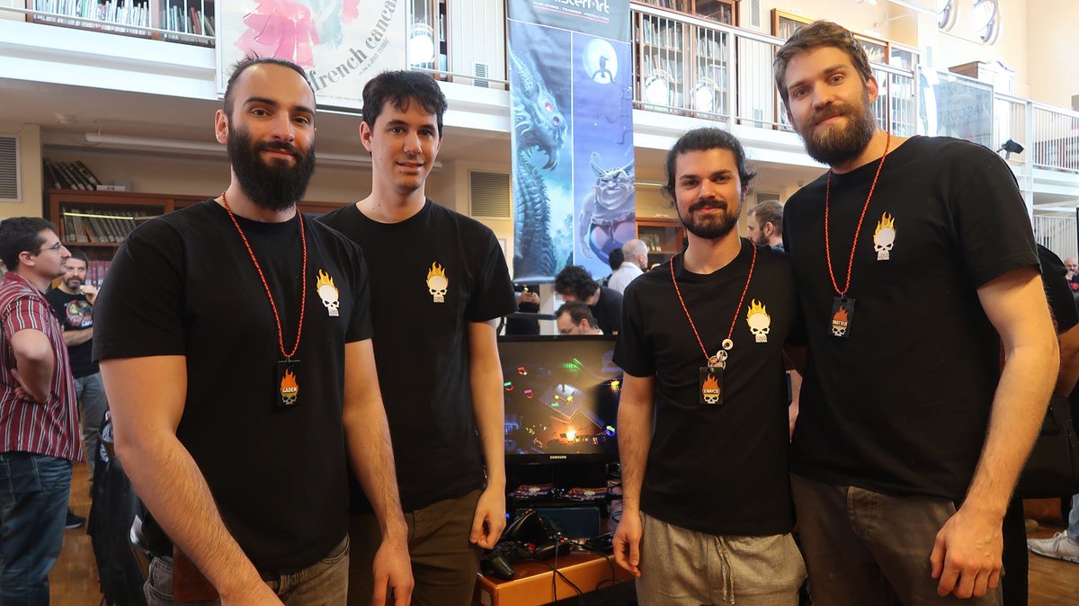 OctolabGames's tweet photo. Last saturday we came back to #Bologna to attend "#Svilupparty 2018", a conference dedicated to game developers in which we had the chance to show #MicroMayhem to other devs as well as fellow pc gamers. #indiegames https://t.co/tImWK9tAHS