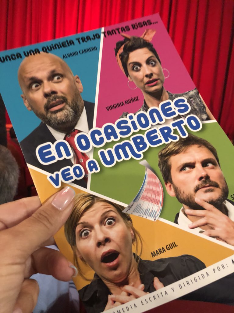 EPCᴏᴍᴜɴɪᴄᴀᴄɪᴏ́ɴ ❥ (@epcomunicacion) on Twitter photo #EnOcasionesVeoAUmberto ¡No pararás de reír! <a href="/TeatroMunozSeca/">Teatro Muñoz Seca.</a> te alegrarás, disfrutarás de una obra de Teatro 🎭 que hacia tiempo no carcajeábamos 😀 tanto Interpretada por los geniales <a href="/Mara_Guil/">Mara Guil</a> <a href="/virginiamunoz/">virginia muñoz</a> <a href="/Alvarocarrero1/">Alvaro Carrero</a> <a href="/salvareinachuki/">salva reina</a> 🙏 <a href="/MAMENCOMUNICA/">MAMENCOMUNICACION</a> #EnOcasionesVeoAUmberto ¡No pararás de reír! <a href="/TeatroMunozSeca/">Teatro Muñoz Seca.</a> te alegrarás, disfrutarás de una obra de Teatro 🎭 que hacia tiempo no carcajeábamos 😀 tanto Interpretada por los geniales <a href="/Mara_Guil/">Mara Guil</a> <a href="/virginiamunoz/">virginia muñoz</a> <a href="/Alvarocarrero1/">Alvaro Carrero</a> <a href="/salvareinachuki/">salva reina</a> 🙏 <a href="/MAMENCOMUNICA/">MAMENCOMUNICACION</a>