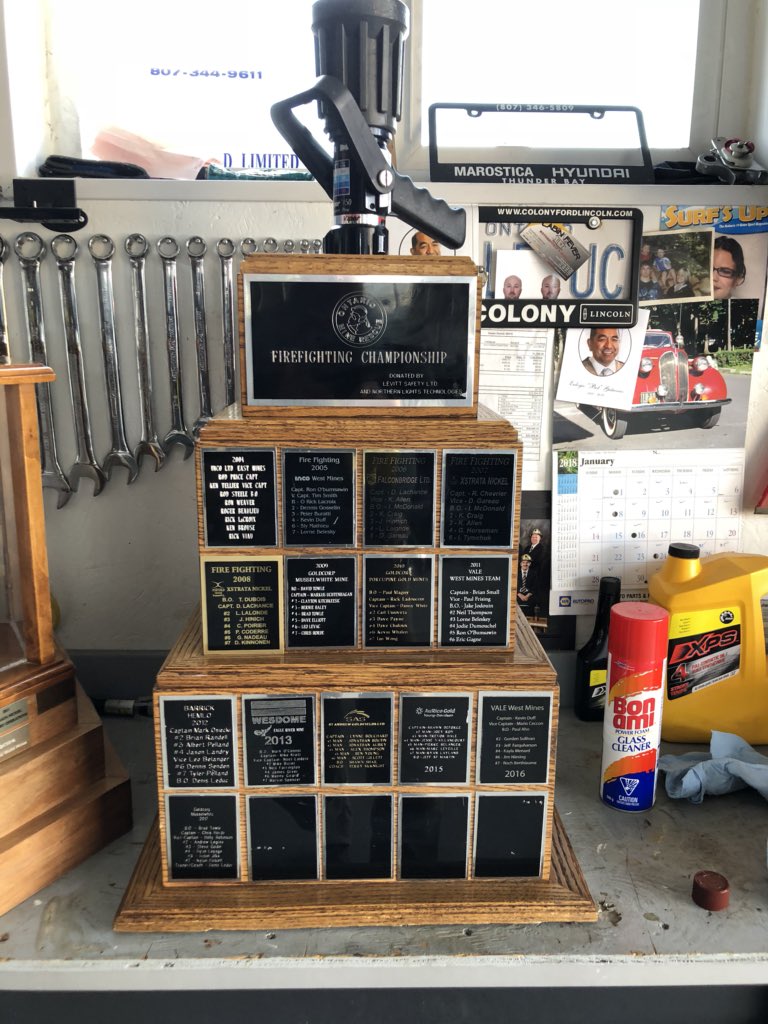 denis_leduc5's tweet photo. Ontario Mine Rescue Provincial  Trophy’s. 1 place Firefighting , 1 place Special Equipments and First place Team over all . https://t.co/M3eiXweYSW