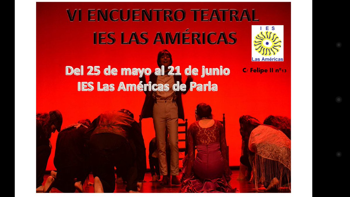 LosHojalata's tweet photo. Gran compromiso teatral del IES Las Américas. Organizan su VI encuentro teatral y nos dejan un hueco para nuestro Miserere en un cartel lleno de grandes obras. No os lo perdáis. https://t.co/goMV7ITlJa
