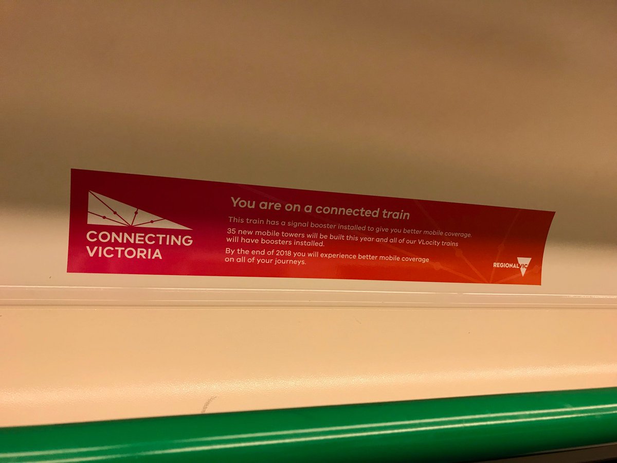 adamfennessy's tweet photo. Very happy with my #connectedtrain internet access in Regional Victoria this morning! Bring on the full roll out 😊🚊@VLine_bendigo @RD_Vic https://t.co/p7Bs0gPwvK