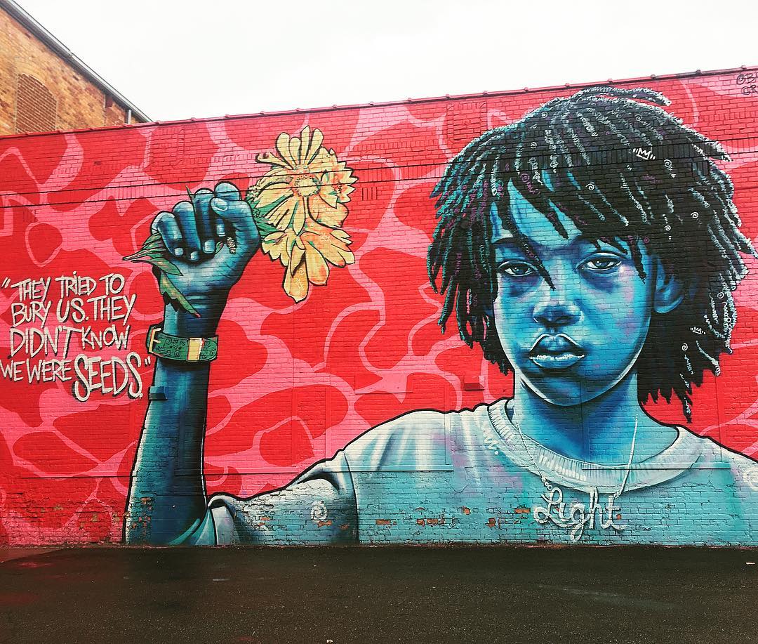 wdet's tweet photo. “They didn’t know we were seeds.” Today’s #DETMuralMonday comes from @EasternMarket 🎨🌼

Thanks to IG user @neon_nirvana for this #SceneFromDetroit! https://t.co/ZawjwZMTA9