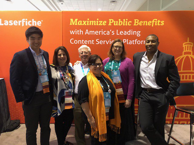 GeneralCodeCMS's tweet photo. Touching base with our @FicheFriends: Award-winning client Katie Palmer-House of #DoverNY and the crew from Long Beach! @Laserfiche #IIMC2018Norfolk  #IIMC2018 #LaserficheVAR https://t.co/gl9QyoXFVt https://t.co/12HzOjUYhI