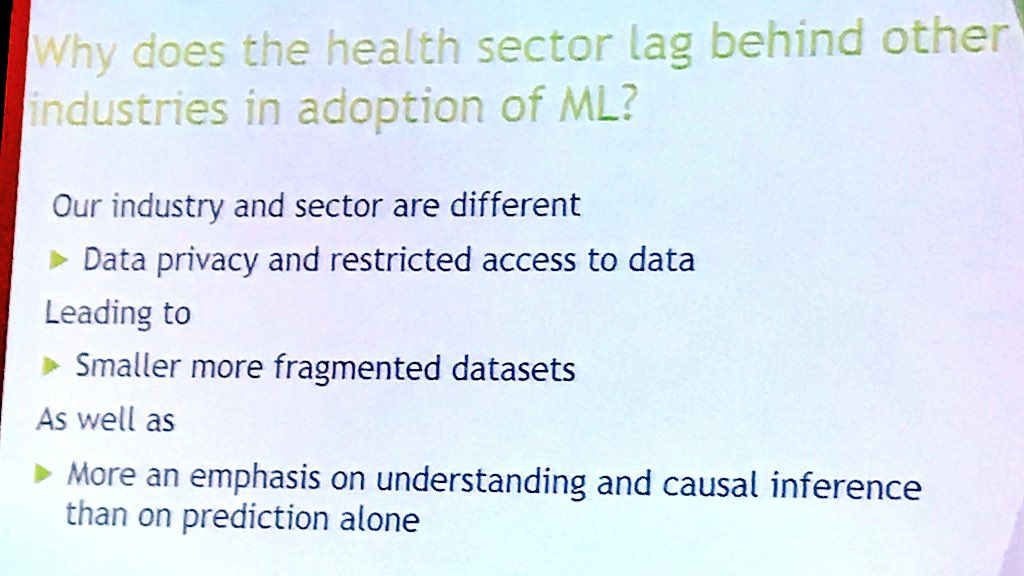 TaylorCusher's tweet image. With #MachineLearning already ever present in our lives (spam filters, credit card fraud identification, autonomous vehicles, etc) why does health lag behind? #datasiloes  #ISPORBaltimore