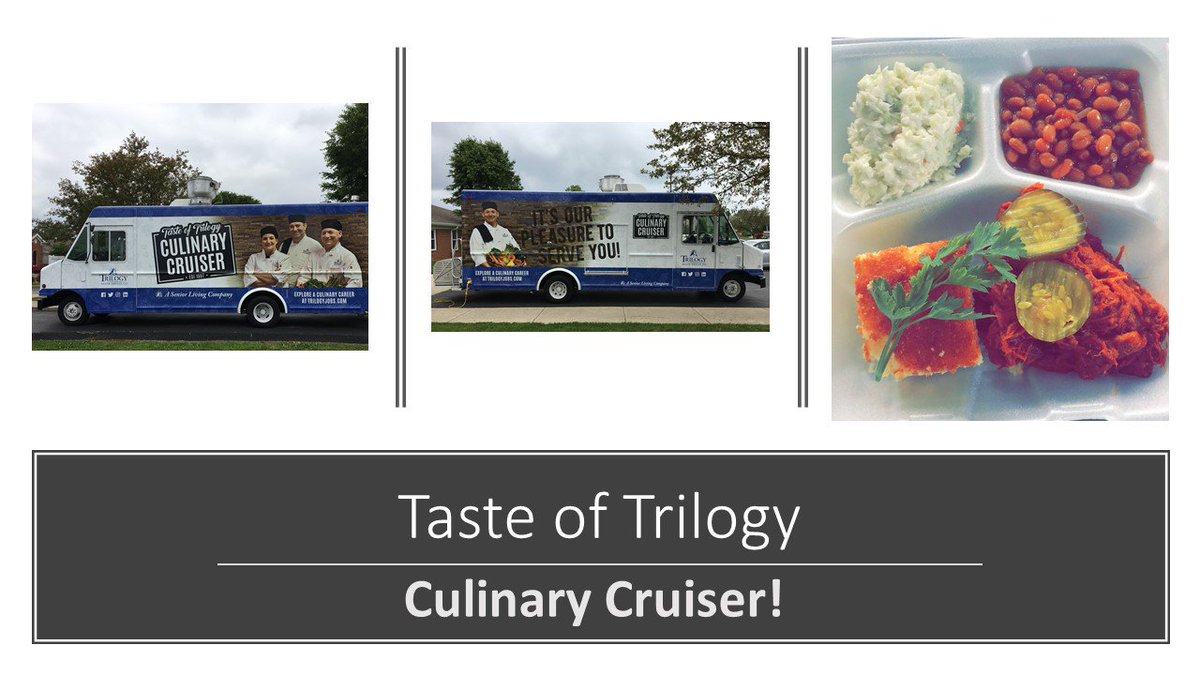 rbufford's tweet photo. Our chef's have been delivering dining excellence for over 20 years...we are now mobile! Coming soon to a @TrilogyLiving community near you - our very own Culinary Cruiser! #TasteofTrilogy!! #FoodServiceRocks! https://t.co/i8tZ7tfQC8