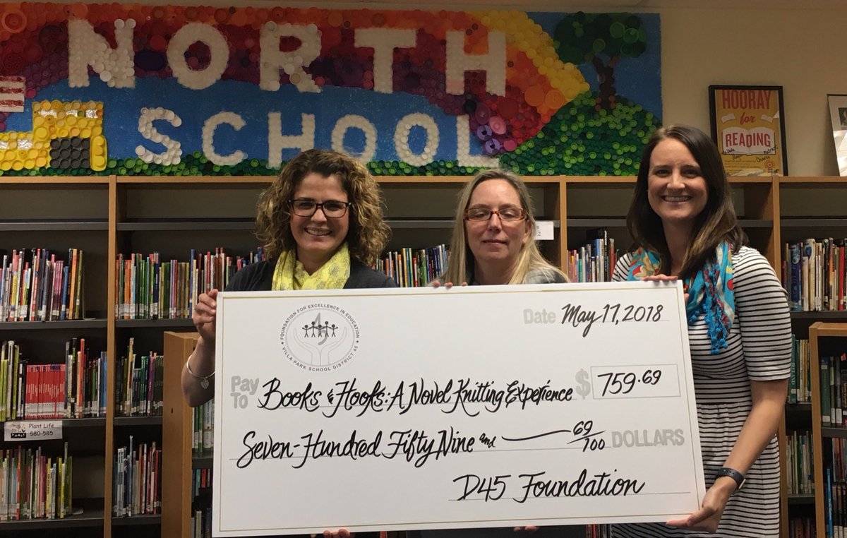 Excited to work with these two remarkable teachers. Grateful for their excitement and support of a Knitting/Book Club. #d45Learn4life
<a href="/D45North/">North School</a> <a href="/MissCarlyOBrien/">Carly O'Brien</a> @faith_pasek