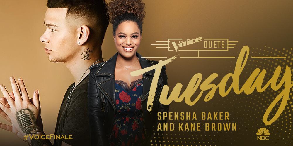 NBCTheVoice's tweet photo. We CAN'T WAIT for this country duet! @kanebrown is joining @spenshabaker for the #VoiceFinale! ✨ https://t.co/sWjKHc3G4E