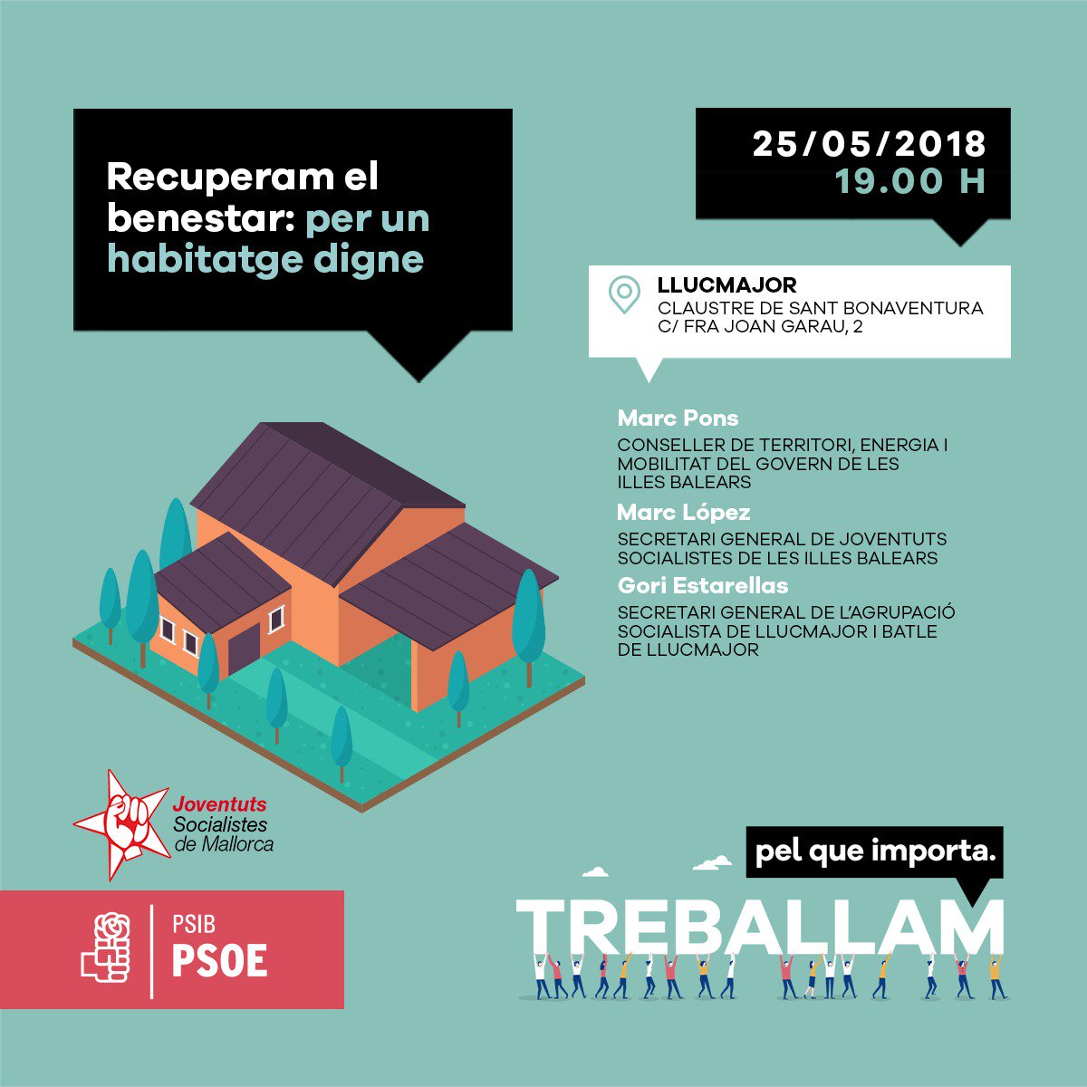 JsLlucmajor's tweet photo. El divendres t'esperam al Claustre Sant Bonaventura per parlar sobre un tema important, l'habitatge digne, en concret per als joves. #TPQI https://t.co/tWF6PMUmDw