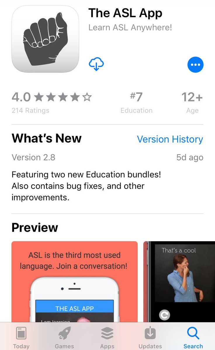 mezmalz's tweet photo. Guess what?? The ASL App is #7 in  education on @AppStore - this is huge!!  

PS. The ASL App is available on Google Play too!  @theaslapp  🤟 https://t.co/n86xIuAVr7
