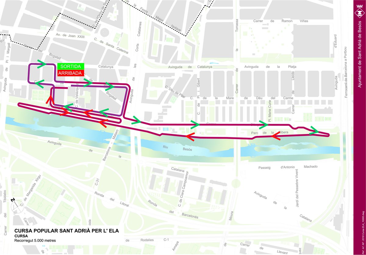 LaSansi's tweet image. Recorreguts oficials 3ª Cursa @CorreosExpress per l’Ela 10/06/18. Tornem al recorregut d 10km del 2016, una part pel port del fòrum i @decathlonforum Sortida de 5 i 10km a 9:30h i caminada de 3km a les 11h inscripcions a @XipGroc i amb llebres @corredors #cursasantadria#lasansi