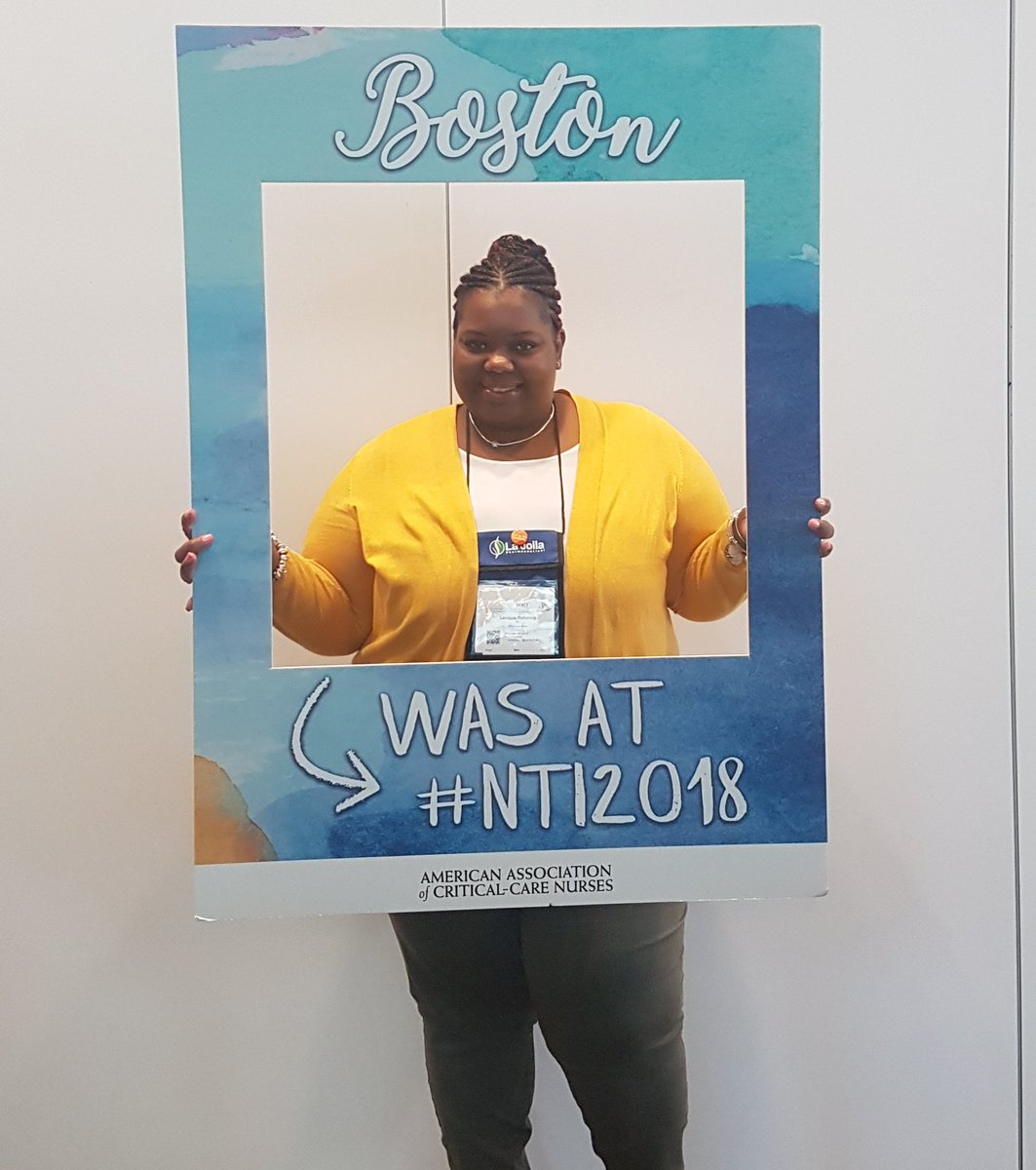 Glamchickniquee's tweet photo. It's easier to ask forgiveness than it is to ask permissions.. Always remember to DREAM, DISCOVER, DELIVER. Awesome #day1 at #NTI2018 can't wait for tomorrow @AACNme #AACN #guidedbywhy #Boston #selfie https://t.co/oVu5MkbMtL