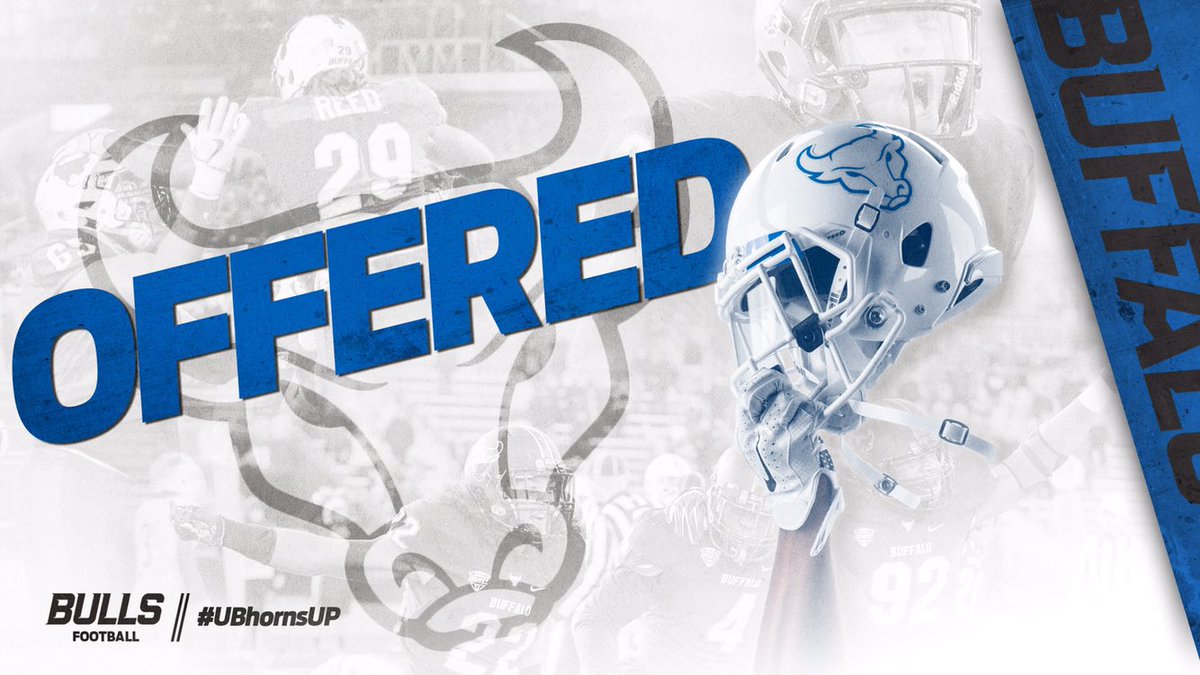 Hull7Hull's tweet photo. Honored and very excited to announce I’ve received my FIRST FBS OFFER from the University at Buffalo! Thanks coaches for believing in me! https://t.co/iFwTsjwtgR