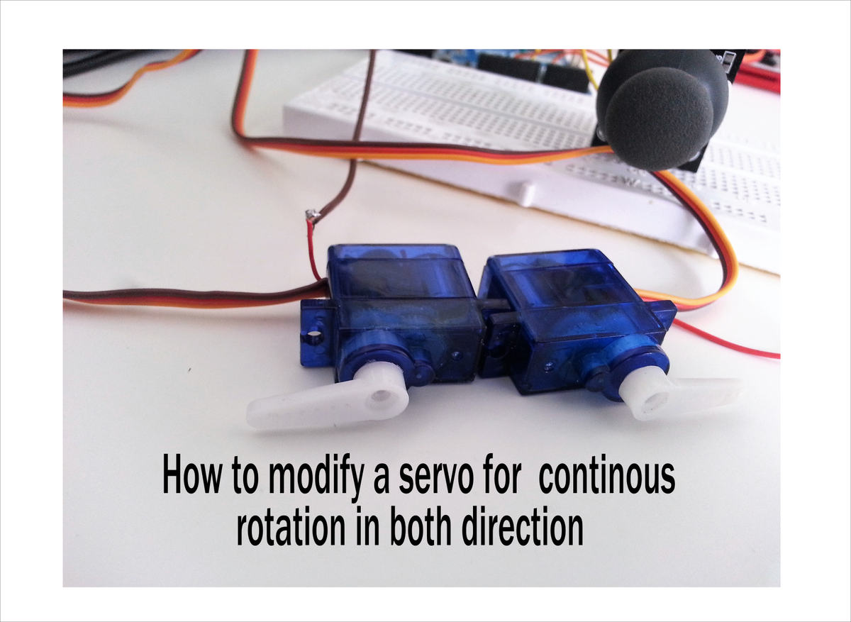 codelectron's tweet image. How to modify a Servo Motor for Continuous Rotation both direction using Arduino ow.ly/aq8x30fh66h #Arduino #DiyElectronics #Robots