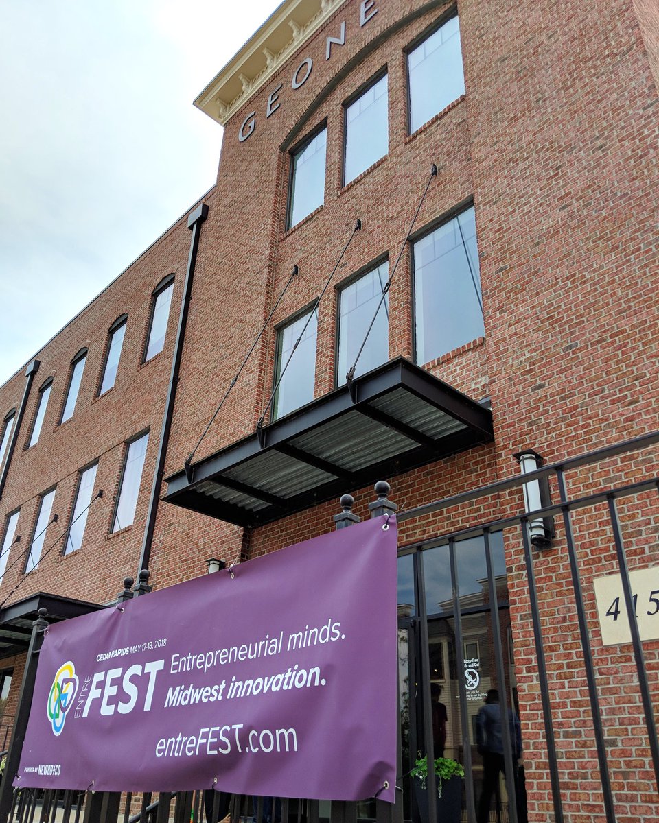 NewBoCo's tweet photo. What an EntreWEEK! A big thank you to the attendees, staff, volunteers, speakers, sponsors, and our co-producer Cedar Rapids Metro Economic Alliance, for an amazing EntreFEST 2018. 👏👏👏 #EntreFEST2018 https://t.co/HRtyo4dXg5