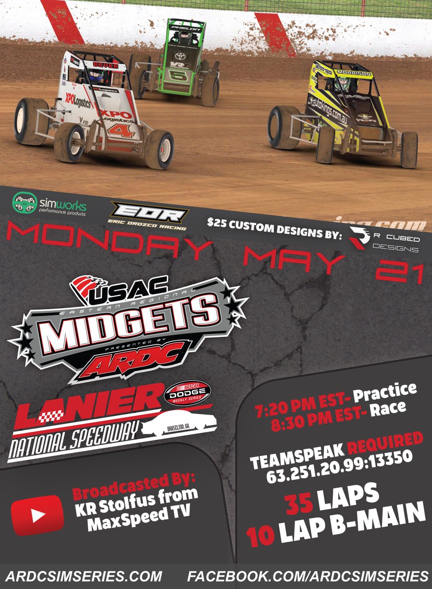 SmallCarWeekly's tweet photo. Have nothing to do tonight? Tune into the @ARDCMidgets @iRacing Sim Series tonight at 8:30 PM EST sponsored by Zak Gorski Racing and SimWorks Performance Products!

https://t.co/iNiskWW6il https://t.co/K0RYAsA43d