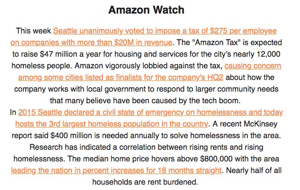 Love that <a href="/CambridgeLF/">Cambridge Local First</a> has an "Amazon Watch" section in their newsletter 🙌🏾 #StrongerTogether