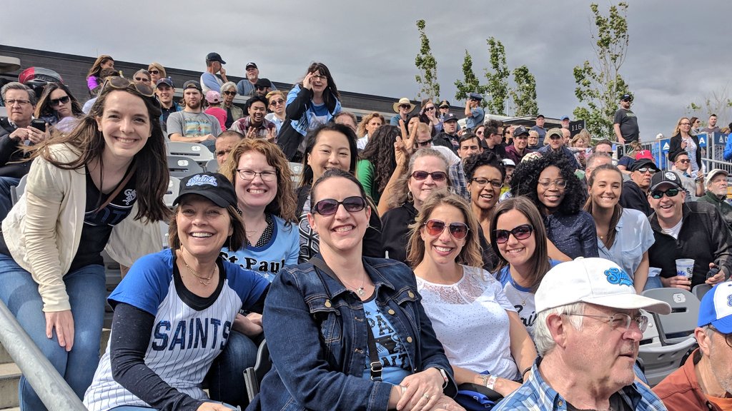 SPACC's tweet photo. Thanks @StPaulSaints for celebrating our 150th Birthday in style on #OpeningDay! https://t.co/0LGDzsN4gu