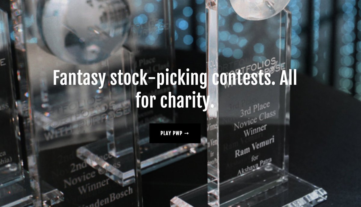 We know #investing can be quite thrilling. And so can #givingback. See how PwP's global community of philanthropists comes together to win big money for charities of their choosing: portfolioswithpurpose.org #philanthropy