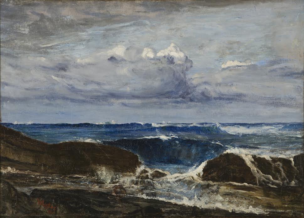 RCdeWinter's tweet photo. When I told the good people at the #HillStead Museum, Farmington, #CT "I'm an artist" they removed the velvet ropes & let me walk right up to
"The Blue Wave, Biarritz" ~ James MacNeill #Whistler, his 2nd major seascape only to "The Coast of Brittany," Wadsworth Atheneum, Hartford https://t.co/8gH8TIrYXW