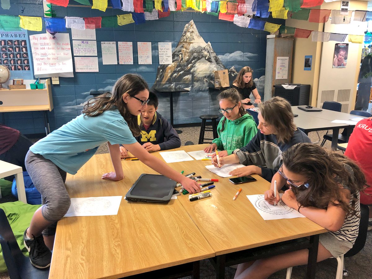 ms_hansenDHS's tweet photo. Any day where DHS students get to eat ice pops, color, and have recess... is just about the best day ever!
We had so much fun teaching our 6th grade buddies about Buddhist mandalas today! Thanks for hosting @ooonce @DutcherDenise @WebbyJC @MrsKorffsClass #IBWorldReligions https://t.co/Wu0OPkxoop