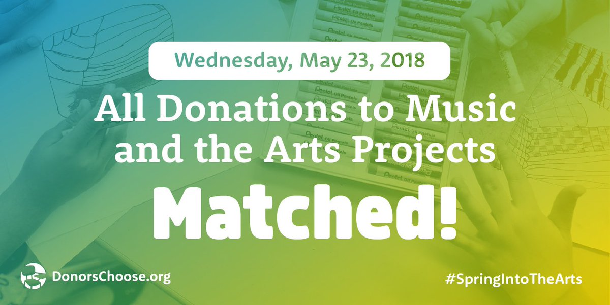 Music and the arts are indispensable to a well-rounded education. But they’re also often the first thing cut when budgets are tight. Our community wants to help. Teachers, here’s how to get involved in the excitement: help.donorschoose.org/hc/en-us/artic… #SpringIntoTheArts