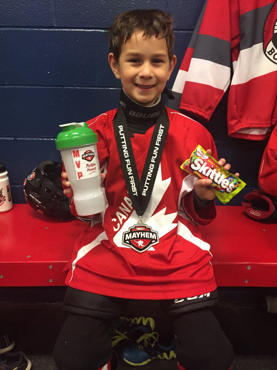 bcmayhem's tweet photo. Game #MVP a silver medal and a pack of @skittles. What a day #bcmayhem https://t.co/BoRESZuP9m