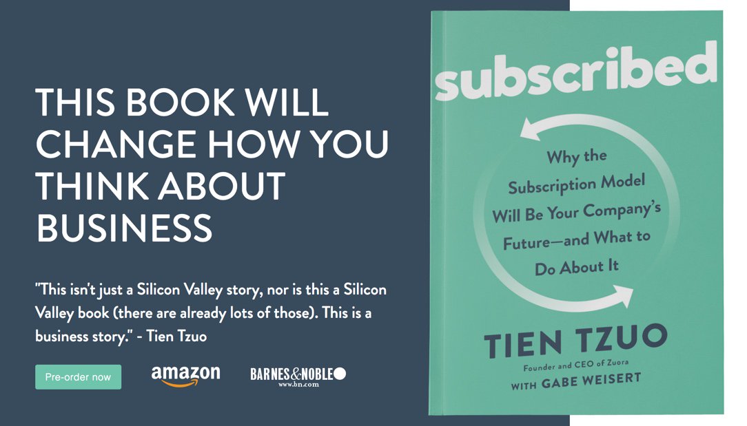 SilvinaElBaba's tweet photo. Ready to change how you think about business? Check out @Zuora CEO @tientzuo new book Subscribed, now available for pre-order #subscribed https://t.co/m1lvFnBOiw https://t.co/XddM1jXbGu