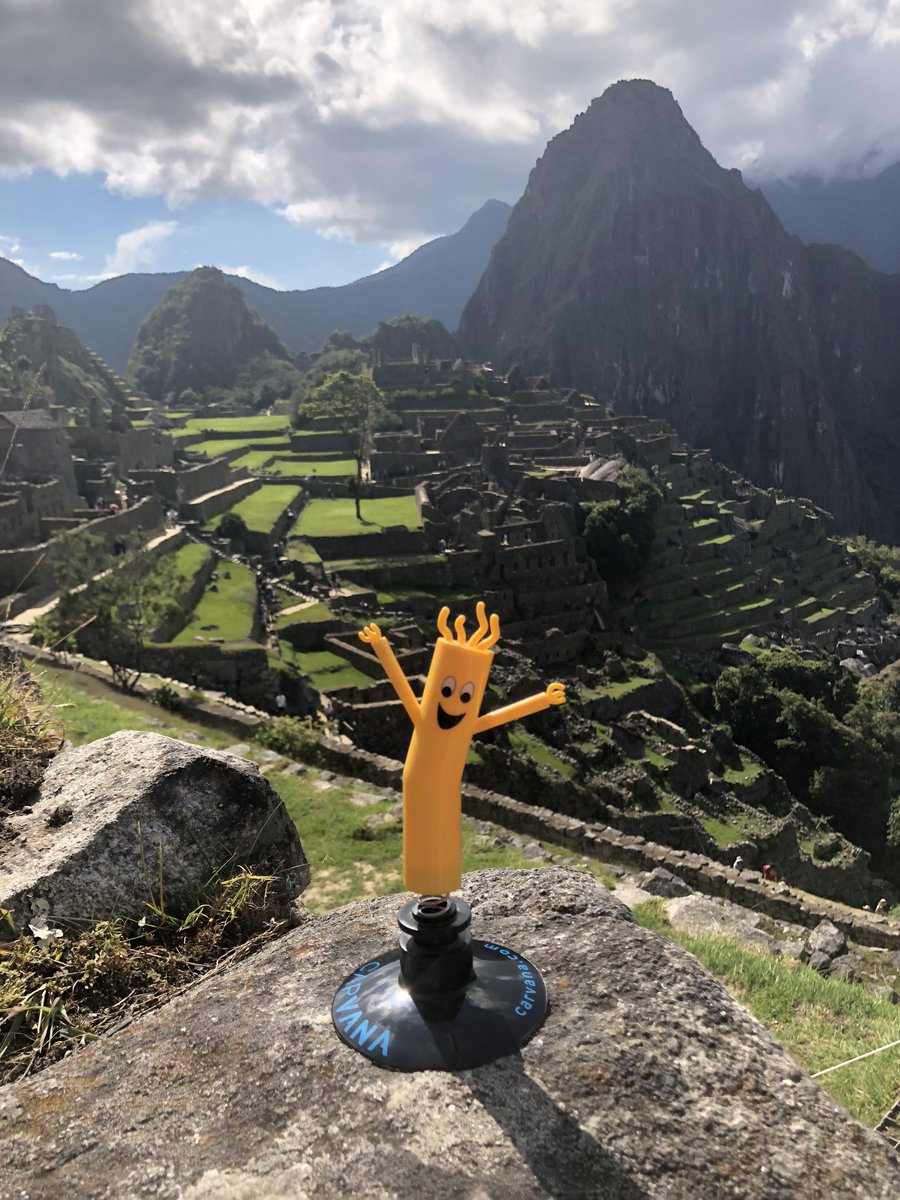 Carvana's tweet photo. #WavyGuy making his way over to Machu Picchu to bring #TheNewWayToBuyACar! #WavyOnTour https://t.co/RdH05qsEqc